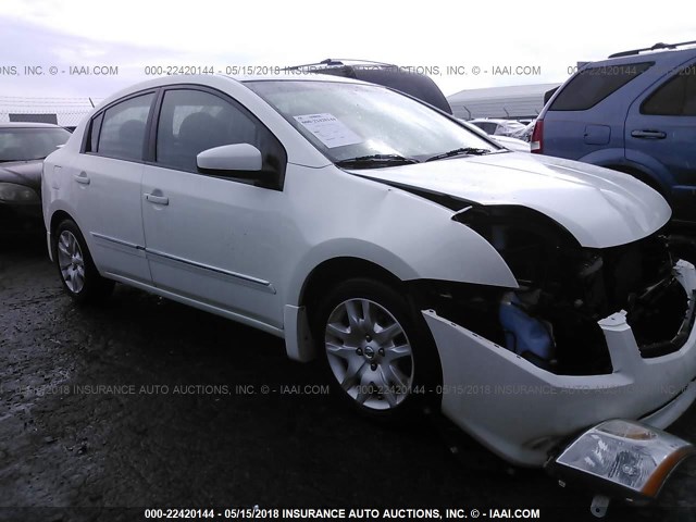 3N1AB6AP8CL634678 - 2012 NISSAN SENTRA 2.0/2.0S/SR/2.0SL WHITE photo 1