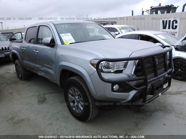 5TFAZ5CNXHX023061 - 2017 TOYOTA TACOMA DBL CAB/SR5/TRD SPORT/OR SILVER photo 1