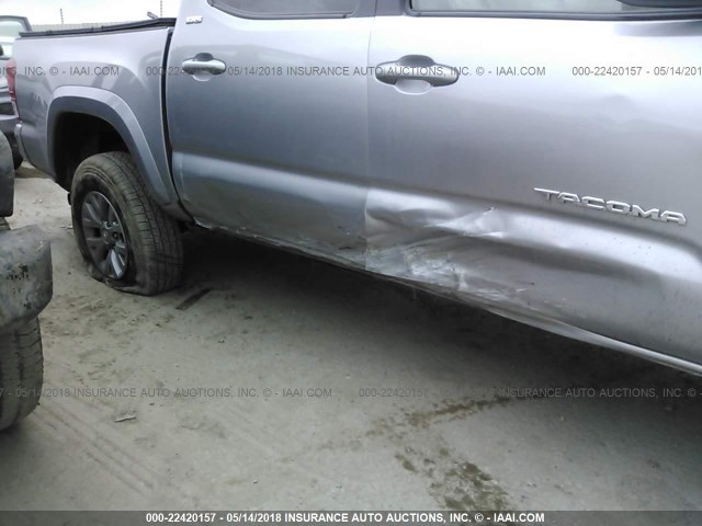 5TFAZ5CNXHX023061 - 2017 TOYOTA TACOMA DBL CAB/SR5/TRD SPORT/OR SILVER photo 6