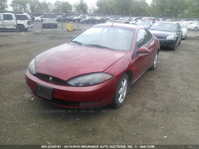 1ZWFT61LXY5609195 - 2000 MERCURY COUGAR V6 RED photo 2