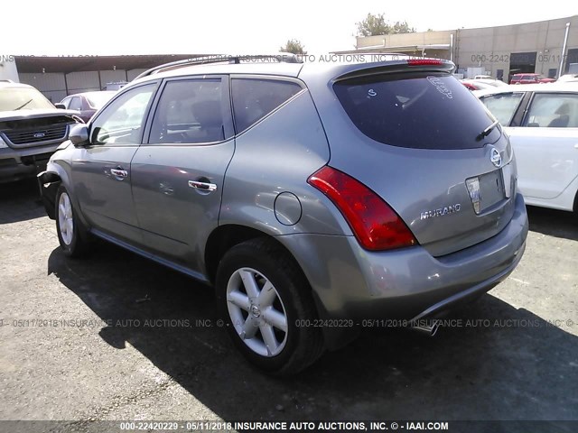 JN8AZ08W25W439311 - 2005 NISSAN MURANO SL/SE/S GRAY photo 3