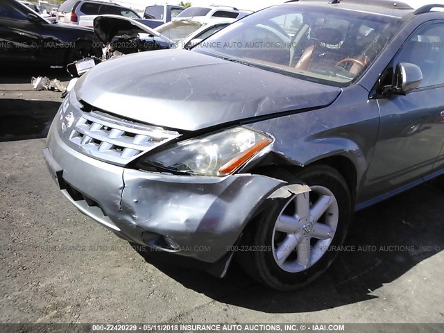 JN8AZ08W25W439311 - 2005 NISSAN MURANO SL/SE/S GRAY photo 6