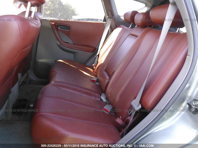 JN8AZ08W25W439311 - 2005 NISSAN MURANO SL/SE/S GRAY photo 8