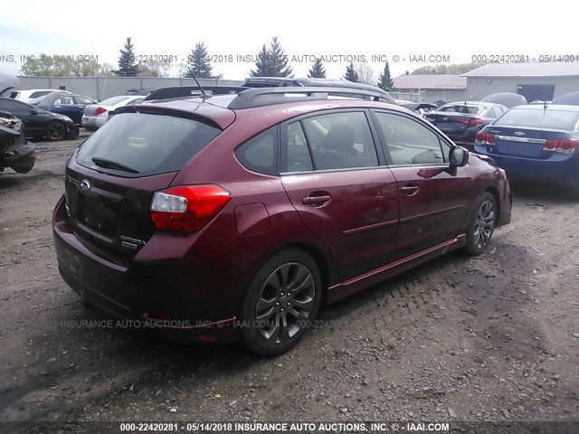 JF1GPAL68CH237427 - 2012 SUBARU IMPREZA SPORT PREMIUM RED photo 4