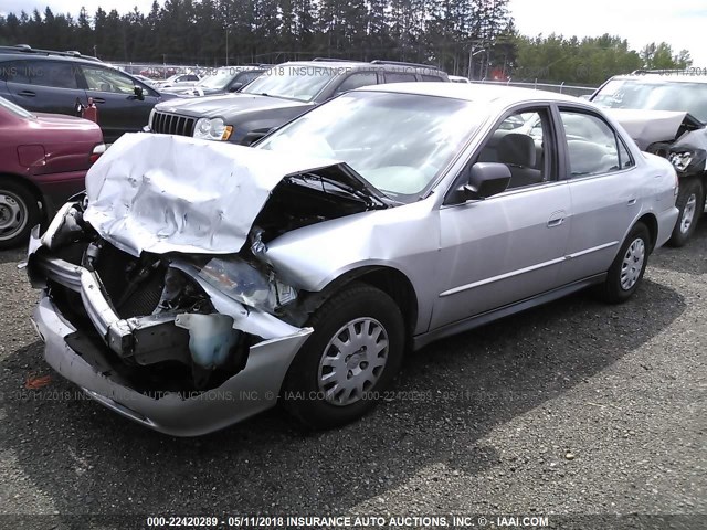 1HGCF86642A093111 - 2002 HONDA ACCORD VALUE SILVER photo 2