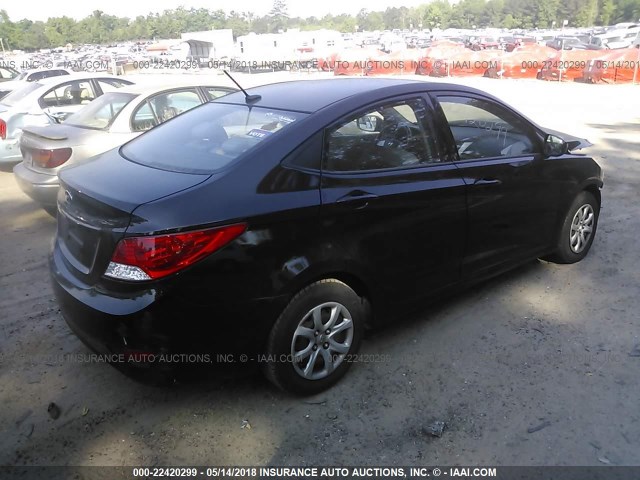 KMHCT4AE1CU169166 - 2012 HYUNDAI ACCENT GLS/GS BLACK photo 4