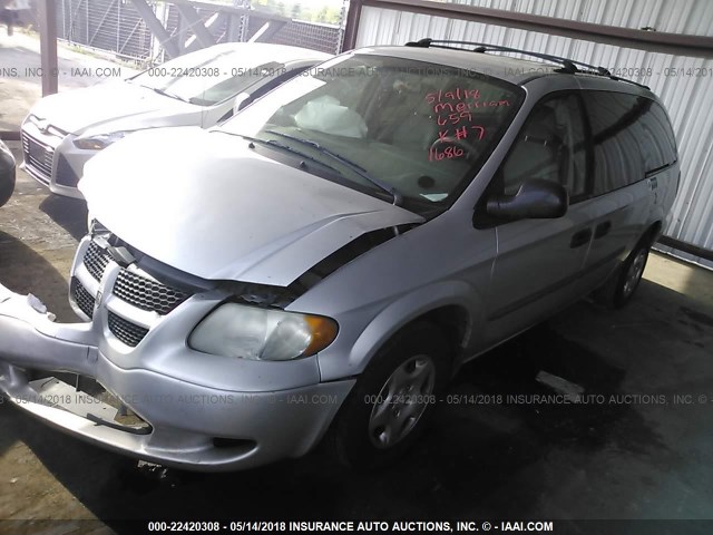 1D8GP24R83B341686 - 2003 DODGE GRAND CARAVAN SE SILVER photo 2