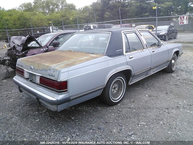 2MEBM74F7KX693513 - 1989 MERCURY GRAND MARQUIS GS SILVER photo 4