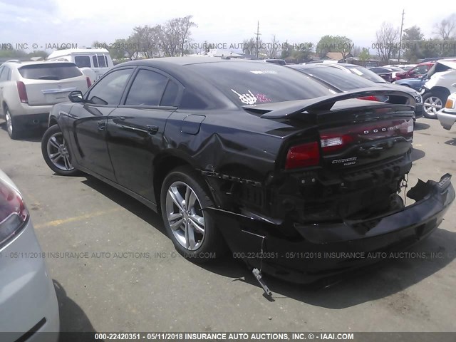 2C3CDXJG0DH538595 - 2013 DODGE CHARGER SXT BLACK photo 3