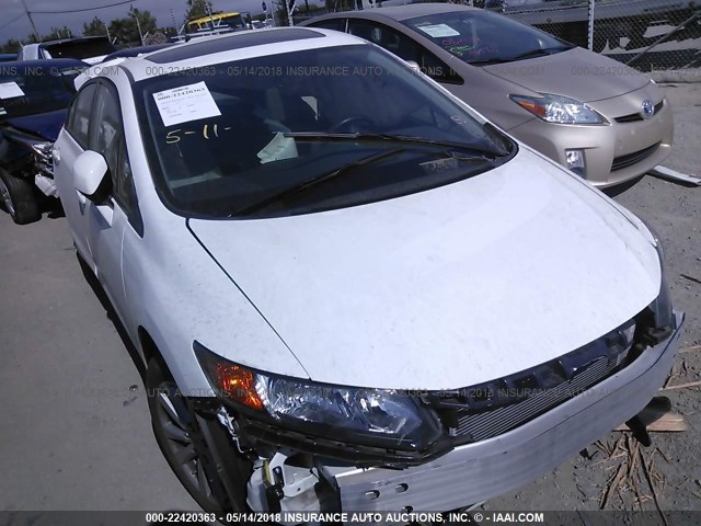 19XFB2F9XCE073605 - 2012 HONDA CIVIC EXL WHITE photo 1