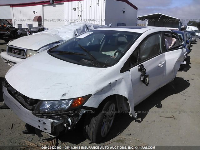 19XFB2F9XCE073605 - 2012 HONDA CIVIC EXL WHITE photo 2