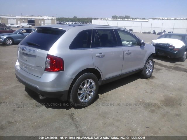 2FMDK3KC1BBB68960 - 2011 FORD EDGE LIMITED SILVER photo 4