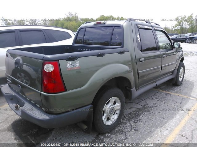 1FMZU77E71UC07058 - 2001 FORD EXPLORER SPORT TR  GREEN photo 4