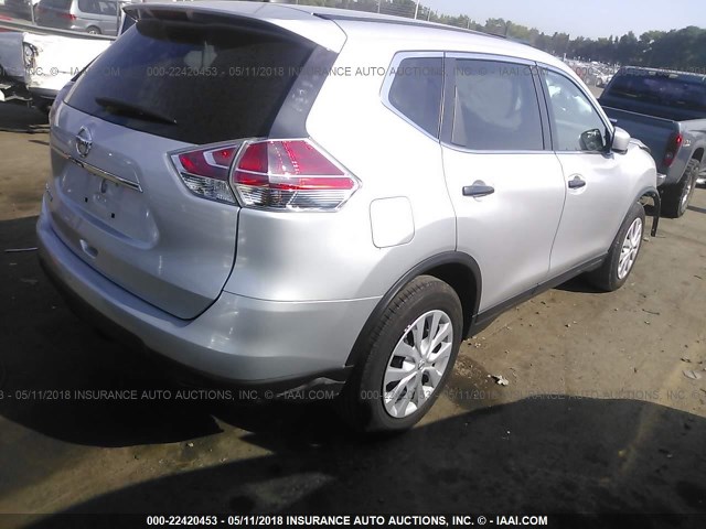 5N1AT2MN4GC886289 - 2016 NISSAN ROGUE S/SL/SV SILVER photo 4