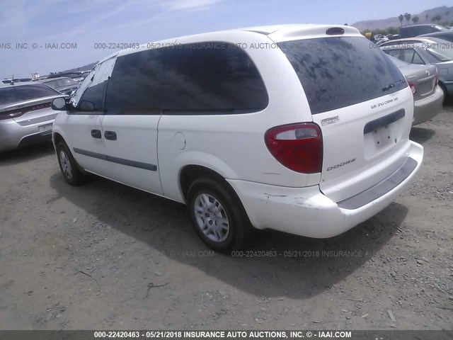 1D4GP24R35B343107 - 2005 DODGE GRAND CARAVAN SE WHITE photo 3