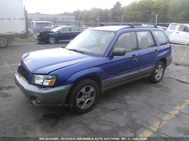 JF1SG65604H755165 - 2004 SUBARU FORESTER 2.5XS BLUE photo 2