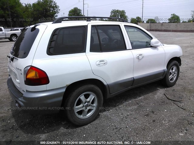 KM8SC73D84U609631 - 2004 HYUNDAI SANTA FE GLS/LX WHITE photo 4