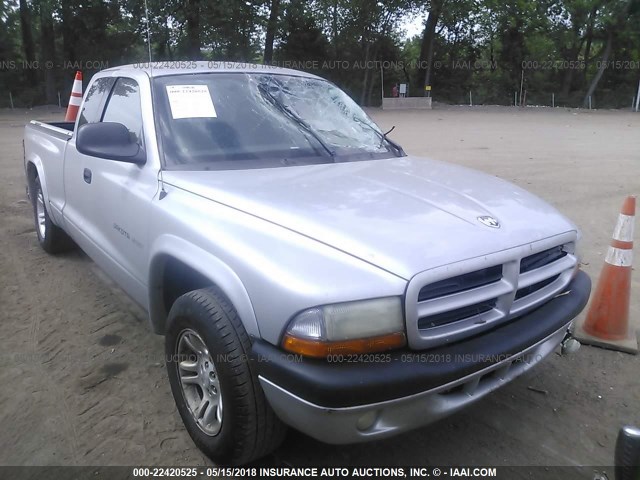 1B7GL32X12S601359 - 2002 DODGE DAKOTA SPORT/RT SILVER photo 1