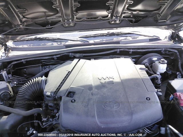 3TMJU4GN3FM180971 - 2015 TOYOTA TACOMA DOUBLE CAB PRERUNNER GRAY photo 10