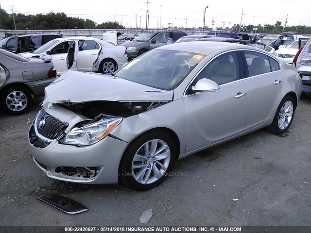 2G4GN5EX3E9168954 - 2014 BUICK REGAL PREMIUM BEIGE photo 2