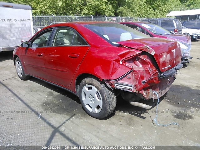 1G2ZF58B774172123 - 2007 PONTIAC G6 VALUE LEADER/BASE RED photo 3