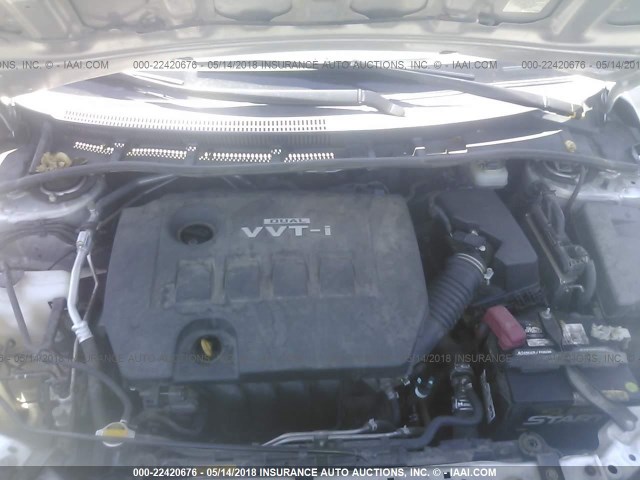 JTDBL40E89J017851 - 2009 TOYOTA COROLLA LE/XLE SILVER photo 10