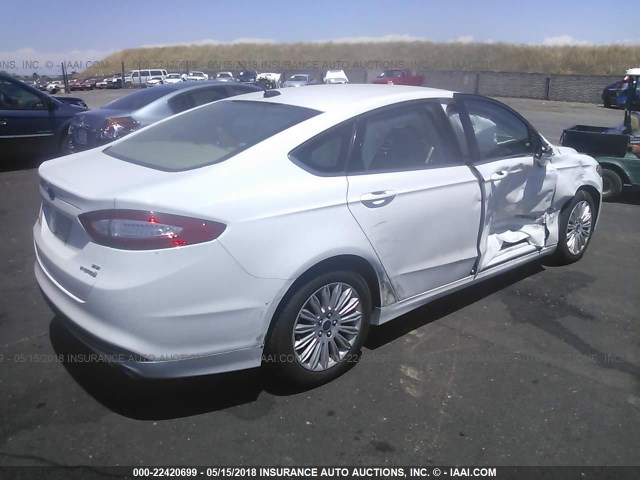 3FA6P0LU6ER300207 - 2014 FORD FUSION SE HYBRID WHITE photo 4