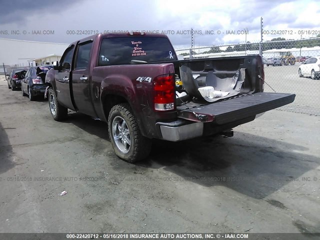 2GTEK133781102620 - 2008 GMC SIERRA K1500 MAROON photo 3