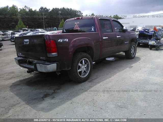 2GTEK133781102620 - 2008 GMC SIERRA K1500 MAROON photo 4