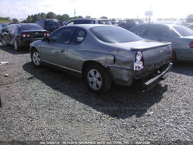 2G1WM15K169192244 - 2006 CHEVROLET MONTE CARLO LT GRAY photo 3