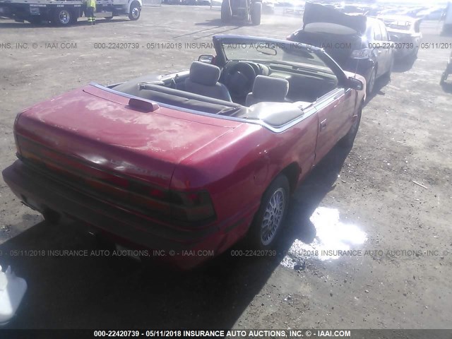 1C3EU4538SF679590 - 1995 CHRYSLER LEBARON GTC RED photo 4