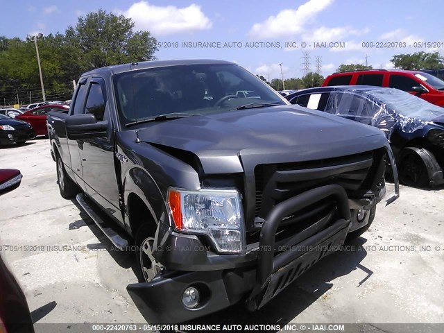 1FTRX12W99FA14774 - 2009 FORD F150 SUPER CAB GRAY photo 1