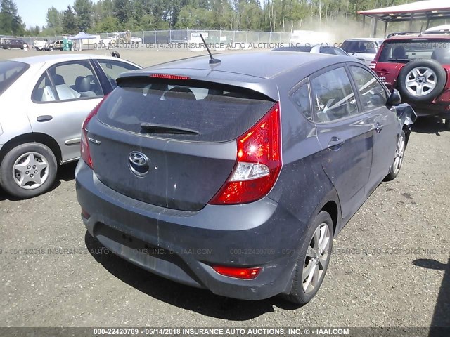 KMHCU5AE2CU048990 - 2012 HYUNDAI ACCENT GLS/GS/SE GRAY photo 4