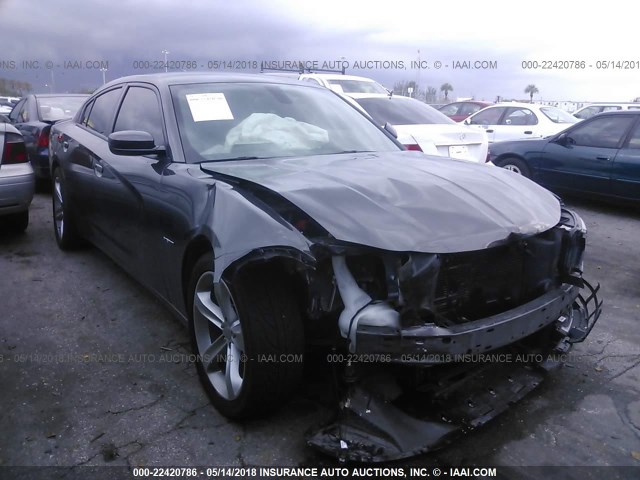 2C3CDXCT0GH132587 - 2016 DODGE CHARGER R/T GRAY photo 1