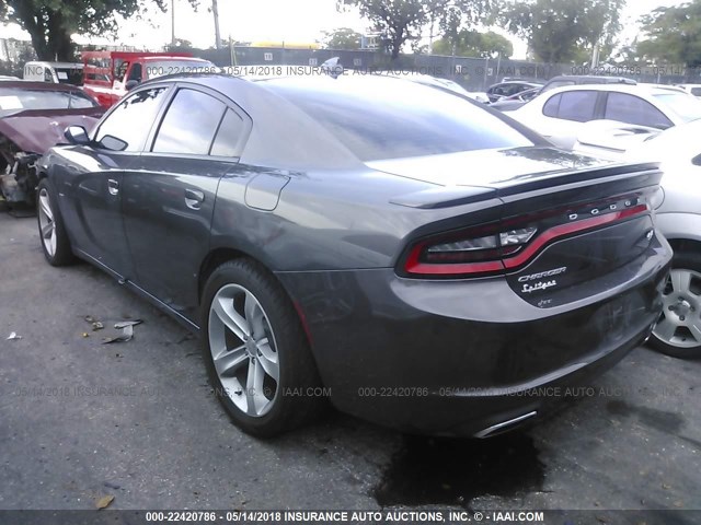 2C3CDXCT0GH132587 - 2016 DODGE CHARGER R/T GRAY photo 3