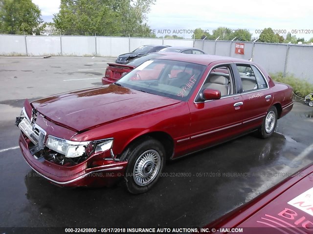 2MELM74W1VX718964 - 1997 MERCURY GRAND MARQUIS GS RED photo 2