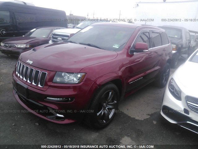 1C4RJFDJ5CC173784 - 2012 JEEP GRAND CHEROKEE SRT-8 MAROON photo 2