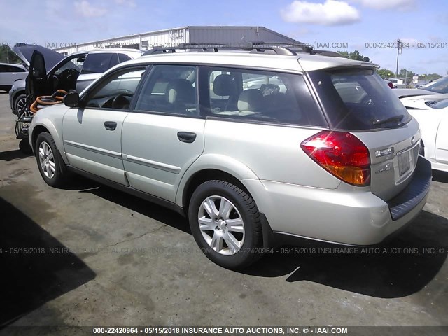 4S4BP61C557327343 - 2005 SUBARU LEGACY OUTBACK 2.5I Champagne photo 3