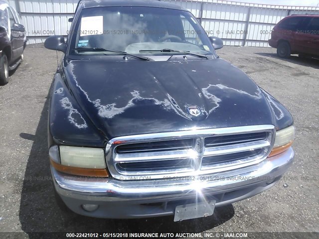 1B7GG22Y6XS306353 - 1999 DODGE DAKOTA BLACK photo 6