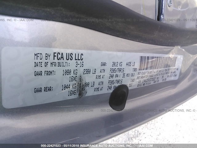 1C4NJCEA1GD735322 - 2016 JEEP COMPASS LATITUDE ვერცხლისფერი ფოტო 9