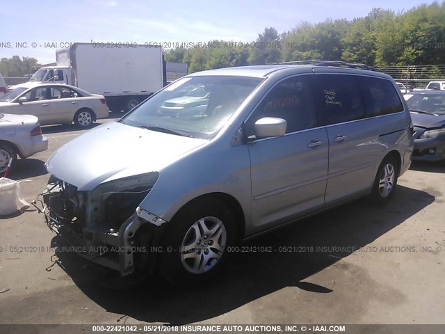 5FNRL38606B081827 - 2006 HONDA ODYSSEY EXL Light Blue photo 2