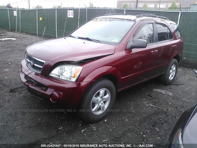 KNDJC733365604857 - 2006 KIA SORENTO EX/LX MAROON photo 2