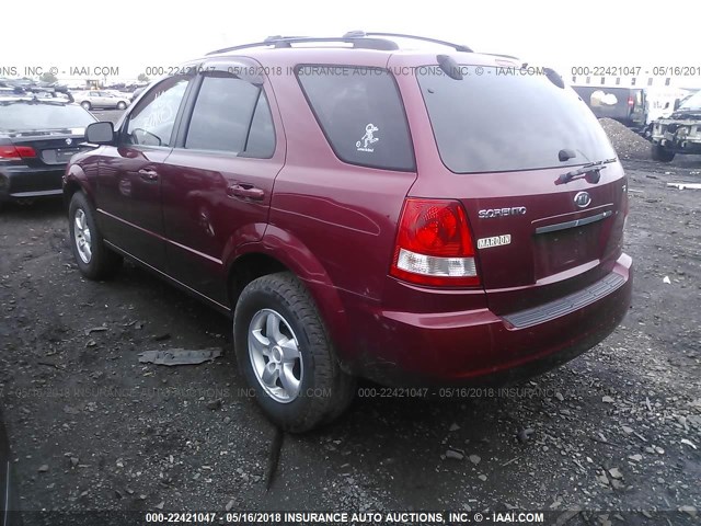 KNDJC733365604857 - 2006 KIA SORENTO EX/LX MAROON photo 3