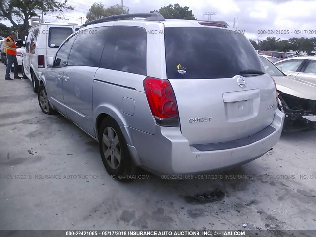 5N1BV28U24N352336 - 2004 NISSAN QUEST S/SE/SL SILVER photo 3