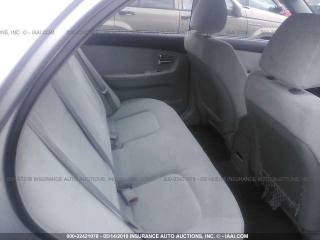 KNAFE122075393184 - 2007 KIA SPECTRA EX/LX SILVER photo 8