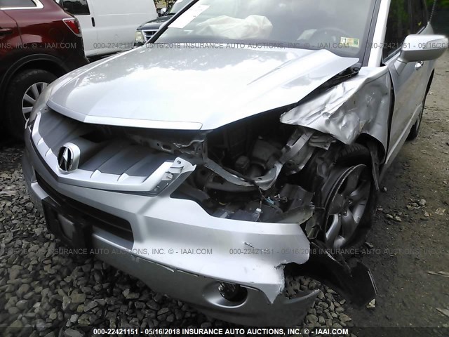 5J8TB18227A000946 - 2007 ACURA RDX SILVER photo 6