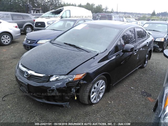19XFB2F91CE347533 - 2012 HONDA CIVIC EXL BLACK photo 2