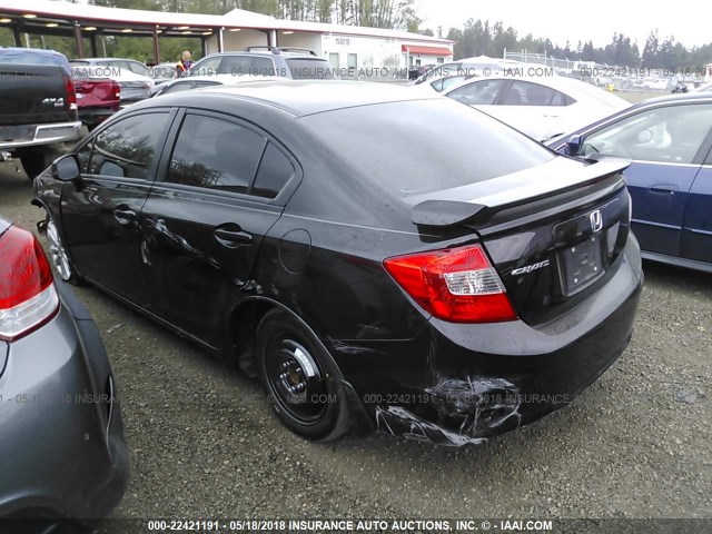 19XFB2F91CE347533 - 2012 HONDA CIVIC EXL BLACK photo 3