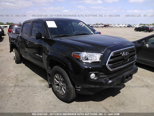 5TFAZ5CN2JX056366 - 2018 TOYOTA TACOMA DBL CAB/SR5/TRD SPORT/OR BLACK photo 1