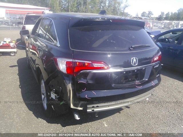 5J8TB4H56GL029561 - 2016 ACURA RDX TECHNOLOGY BLACK photo 3